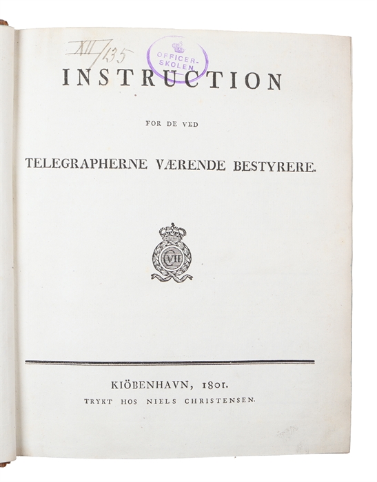 Instruction for de ved Telegrapherne værende Bestyrere.