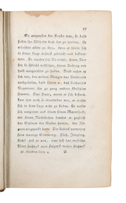 Wilhelm Meisters Lehrjahre. Ein Roman. 4 vols.