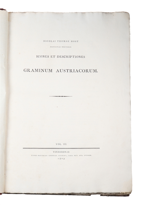 Icones et Descriptiones Graminum Austriacorum. Vol. 1-3 (of 4).