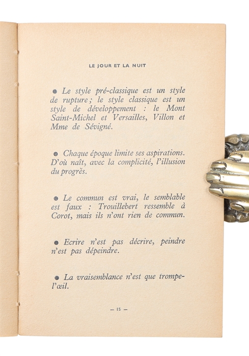 Le jour et la nuit. Cahiers de Georges Braque 1917-1952.