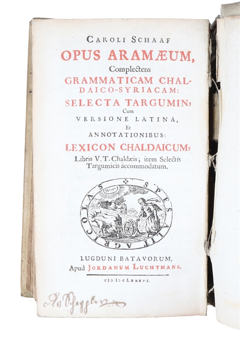 Opus aramaeum, complectens grammaticam chaldaico-syriacam: selecta Targumin cum versione latina et annatationibus : lexicon Chaldaicum, libris V.T. chaldaeis, item selectis Targumicis accommodatum. 3 parts.
