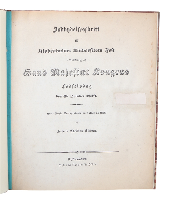 Nogle Bemærkninger over Stat og Kirke.