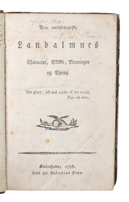 Den nordsiellandske Landalmues Character, Skikke, Meninger og Sprog.