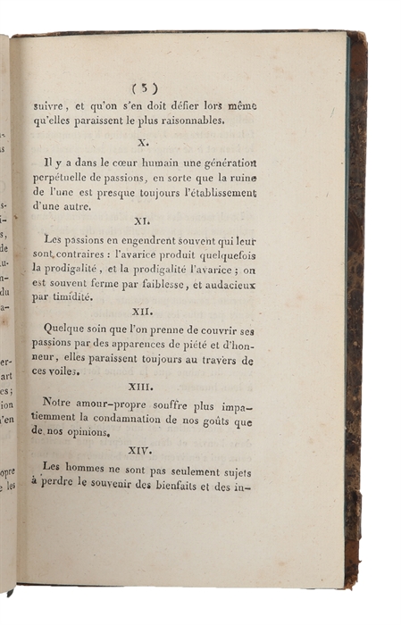 Maximes et Reflexions Morales de Francois Duc de la Rochefoucauld. Edition Nouvelle.