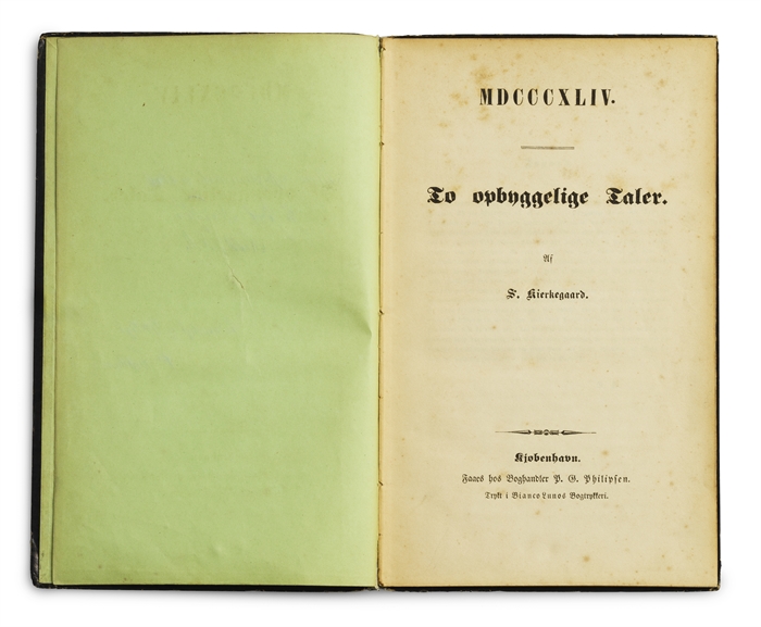 To opbyggelige Taler. Af S. Kierkegaard. 