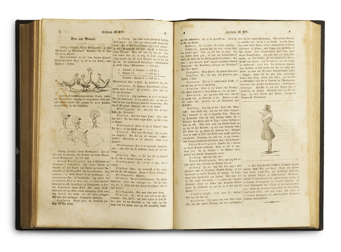 1) Møller, P. L. Et Besøg i Soræ [in: Gæa. Æsthetisk Aarbog]. +
2) [Goldschmidt, Meïr Aaron, edt.]. Corsaren. Nr. 1-315. +
3) Frater Taciturnus: En omreisende Æsthetikers Virksomhed,  
og hvorledes han dog kom til at betale Gjæstebudet. [Printed in: F...