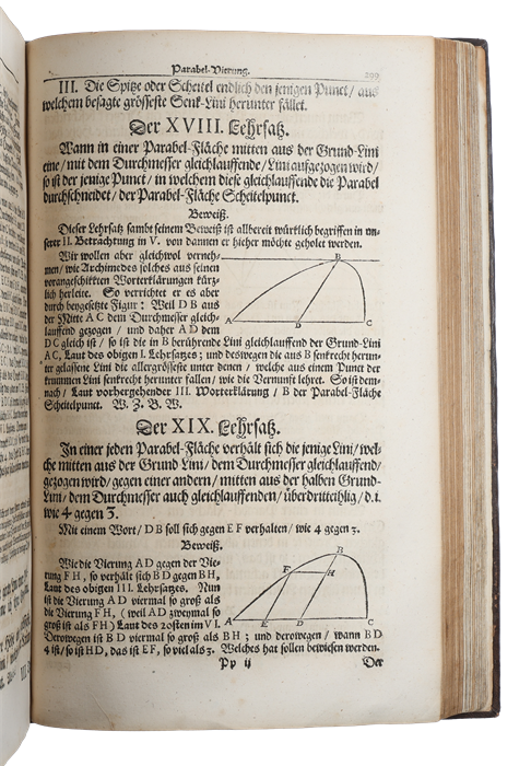 Des Unvergleichlichen Archimedis Kunst=Bücher Oder Heutigs Tags befindliche Schrifften, Aus dem Griechischen in das Hoch-Deutsche übersetzt, und mit nothwendigen Anmerkungen durch und durch erläutert von Johanne Christophoro Sturmio. 

+

Des Unvergle...