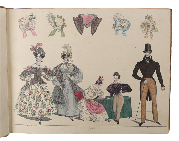 [Aus: Allgemeine Moden-Zeitung & Les Modes Parisiennes Réunis]. Collection of 100 engraved and coloured fashion-plates.