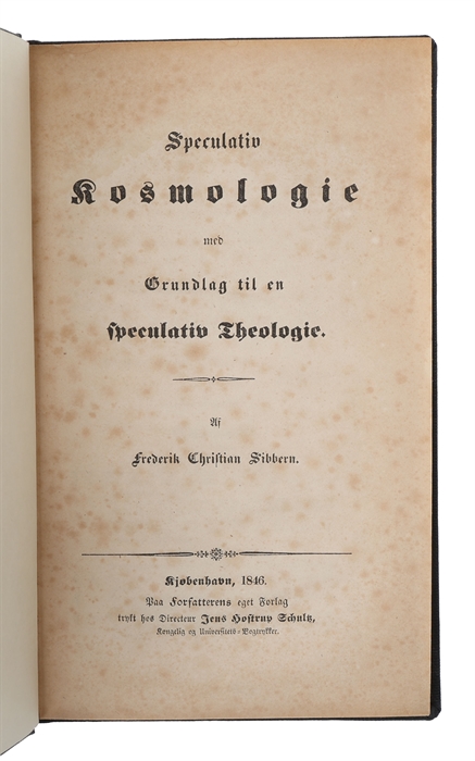 Speculativ Kosmologie med Grundlag til en speculativ Theologie.
