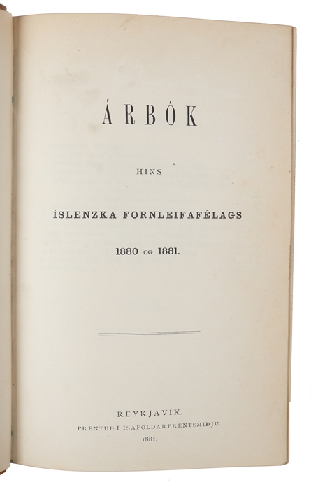 Arbok Hins Islenzka Fornleifafelags, 1880 - 1920. 4 vols. 