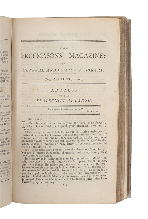 The Freemason's Magazine or General and Complete Library. Vol. 1 - 11.