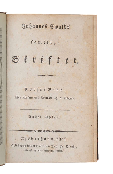 Samtlige Skrifter. Fire Bind. Med Forfatterens Portrait og 21 Kobbere. Andet Oplag.