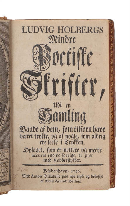 Mindre Poetiske Skrifter, Udi en Samling Baade af dem, som tilforn have været trykte, og af nogle, som aldrig ere seete i trykken. Oplaget, som er nettere og meere accurate end de forrige, er ziret med Kobberstykker (+)  Qvindeligt Tanke-Spill Af en H...