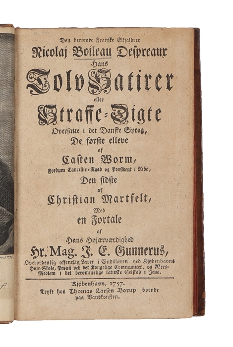 Tolv Satirer eller Straffe-Digte, oversatte i det Danske Sprog. Med fortale af Gunnerus. 
