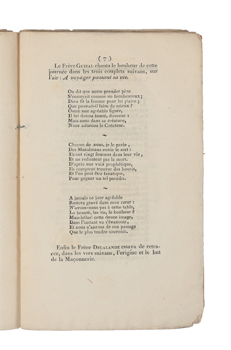 Feete donnée aux dames de Douay par les Franc-maçons de cette ville.