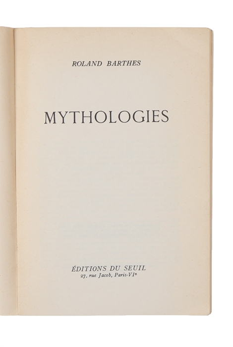 Mythologies.