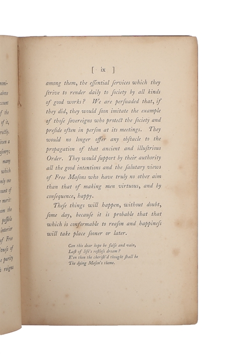An Essay On The Mysteries Of the true object of the brotherhood of Free Masons. Translated from the French.