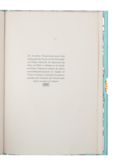 Der Tod in Venedig. Novelle.