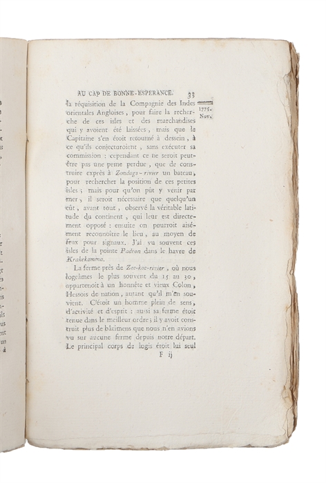 Voyage au Cap de Bonne-Espérance, et autour du monde avec le capitaine Cook. et principalement dans les pays des Hottentots et des Caffres. Vol. II-III (Wanting vol. I).