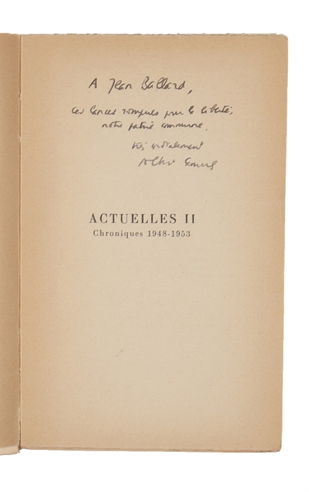 Actuelles II. Chroniques 1943-1953