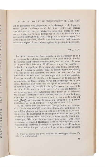 De la grammatologie.
