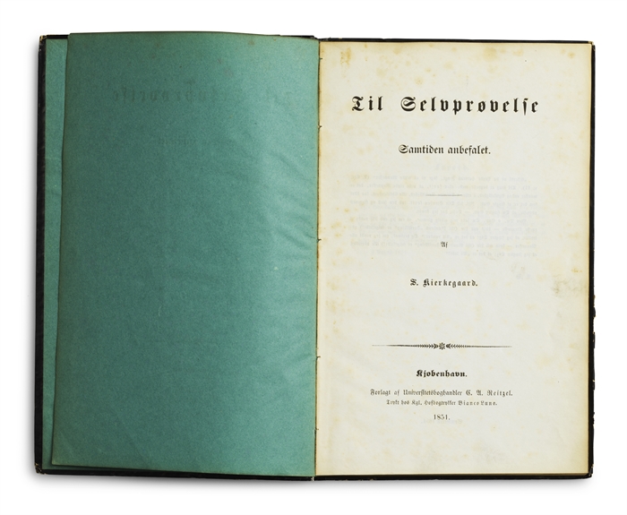 Til Selvprøvelse Samtiden anbefalet.  Af S. Kierkegaard. 